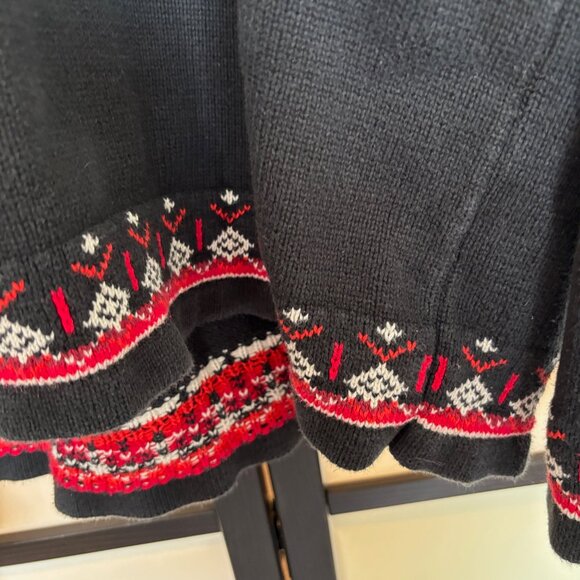 Hanna Andersson Fair Isle Sweater Nordic Quarter-Zip Womens Sz Large Cotton Knit - Picture 9 of 16